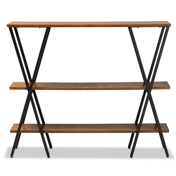 Baxton Studio Norton Walnut Brown Industrial Console Table