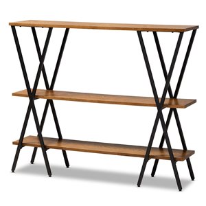 Baxton Studio Norton Walnut Brown Industrial Console Table