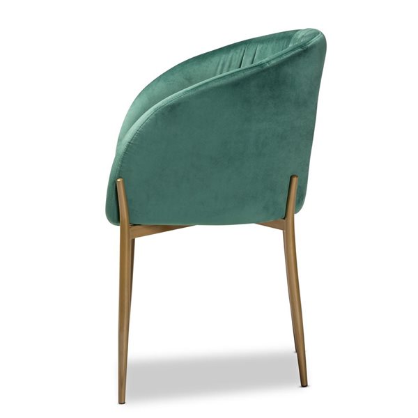 Baxton Studio Ballard Green Contemporary Polyester Upholstered Side Chair with Wood Frame