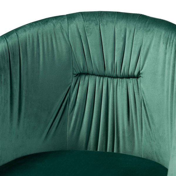 Baxton Studio Ballard Green Contemporary Polyester Upholstered Side Chair with Wood Frame