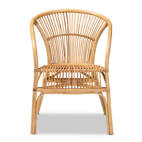 Baxton Studio Murai Contemporary Arm Chair with Wicker Frame