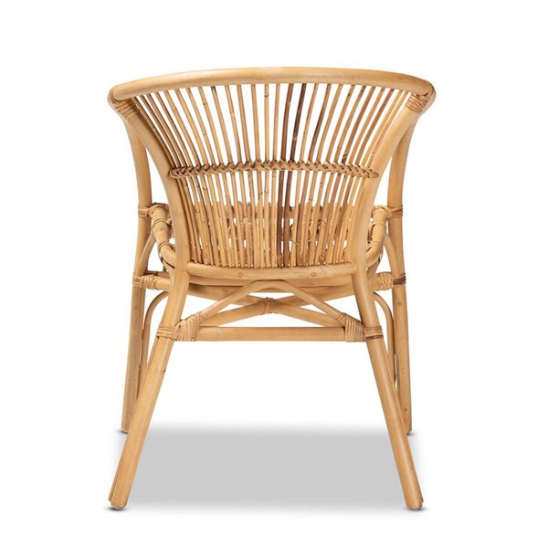 Baxton Studio Murai Contemporary Arm Chair with Wicker Frame