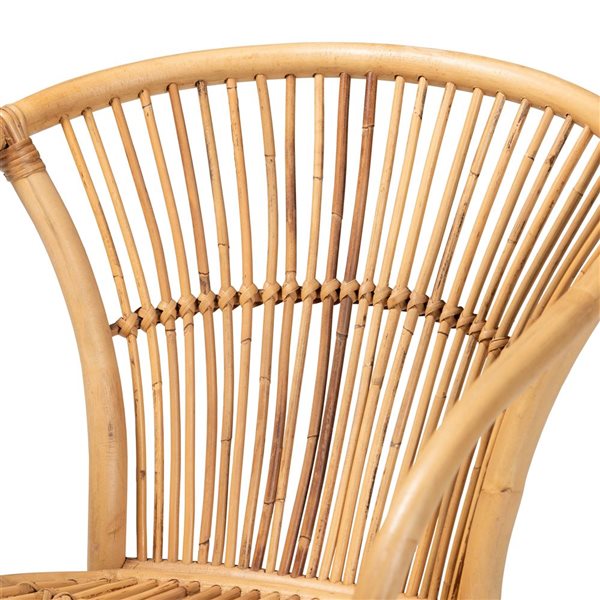 Baxton Studio Murai Contemporary Arm Chair with Wicker Frame