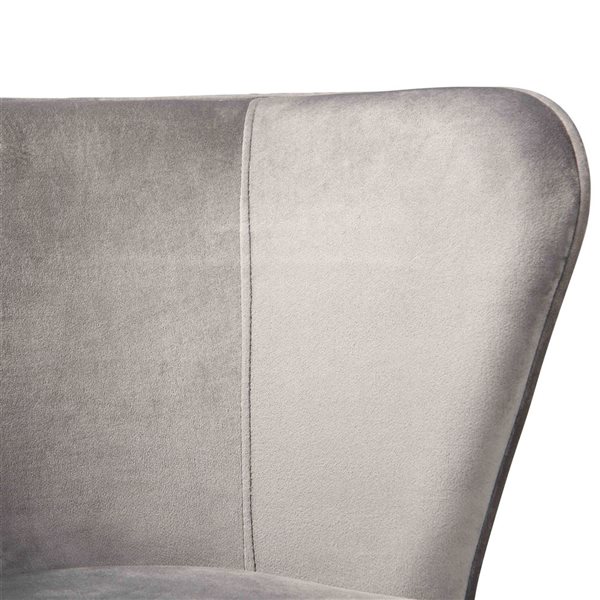 Baxton Studio Farah Grey Contemporary Polyester Upholstered Side Chair with Metal Frame - Set of 2