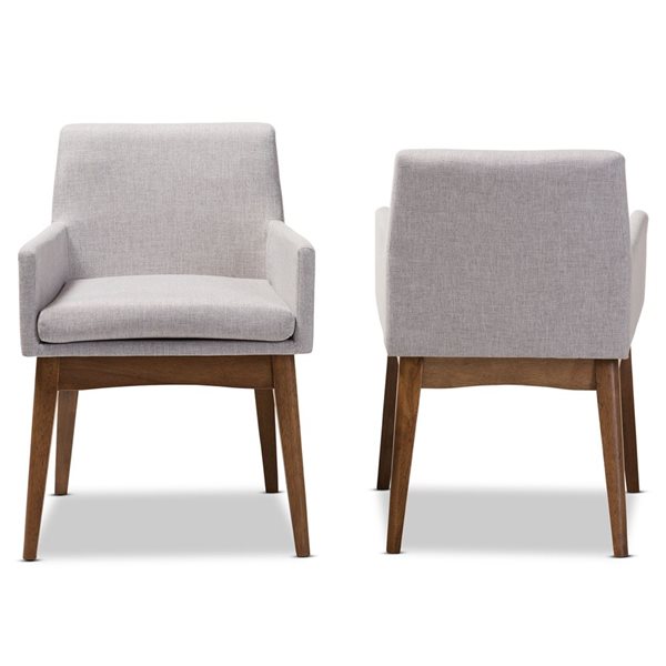 Baxton Studio Nexus Traditional Polyester Upholstered Arm Chair with Wood Frame - Set of 2