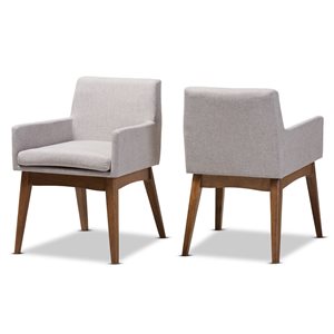 Baxton Studio Nexus Traditional Polyester Upholstered Arm Chair with Wood Frame - Set of 2