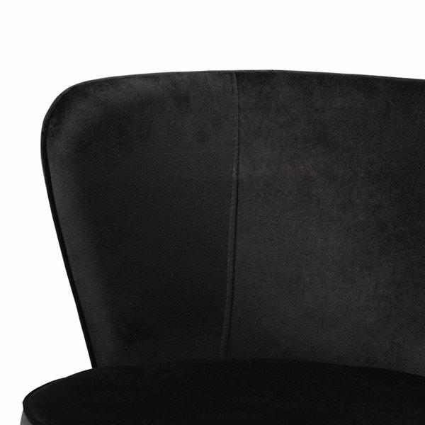 Baxton Studio Farah Black Contemporary Polyester Upholstered Side Chair with Metal Frame - Set of 2