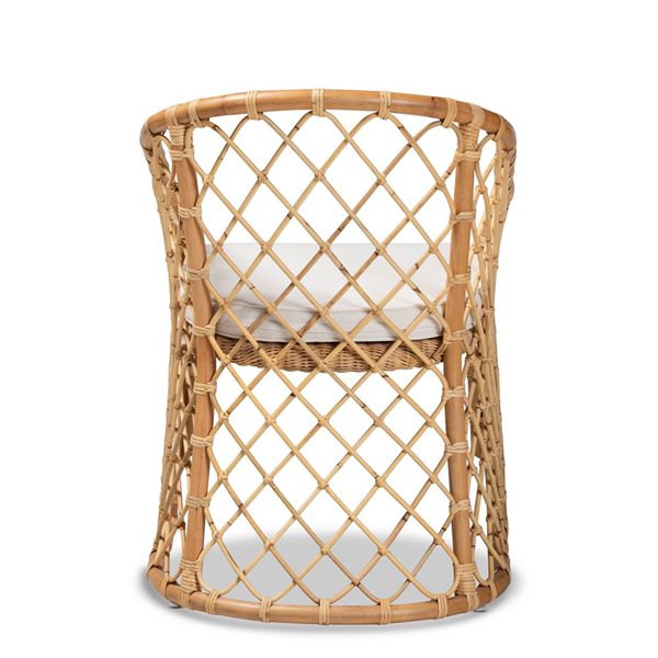 Baxton Studio Orchard Contemporary Polyester Side Chair with Wicker Frame