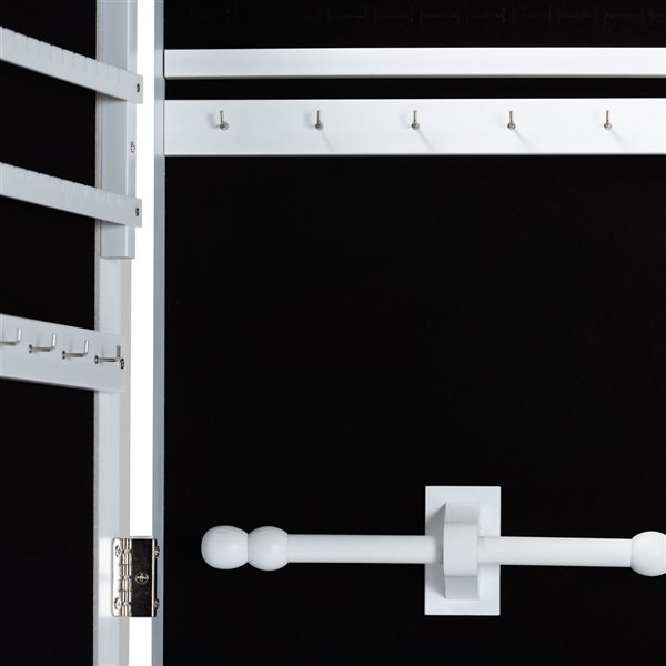 Baxton Studio Pontus White Wall-Mount Jewelry Armoire with Mirror