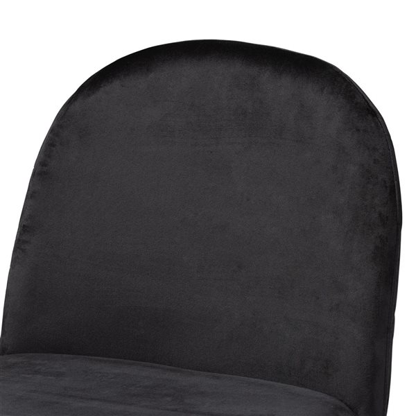 Baxton Studio Fantine Black Contemporary Polyester Upholstered Side Chair with Wood Frame - Set of 2