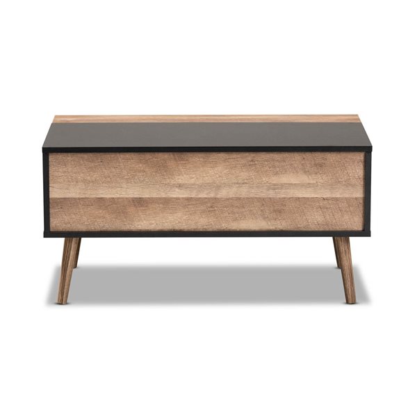 Baxton Studio Jensen Rustic Brown/black Wood Coffee Table