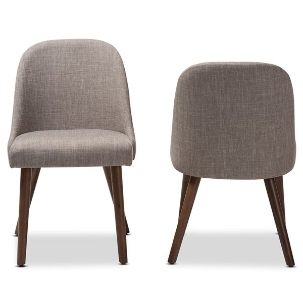 Baxton Studio Cody Traditional Polyester Upholstered Side Chair with Wood Frame - Set of 2