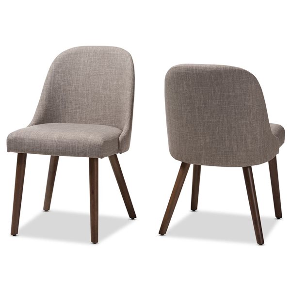 Baxton Studio Cody Traditional Polyester Upholstered Side Chair with Wood Frame - Set of 2