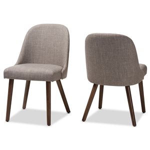 Baxton Studio Cody Traditional Polyester Upholstered Side Chair with Wood Frame - Set of 2