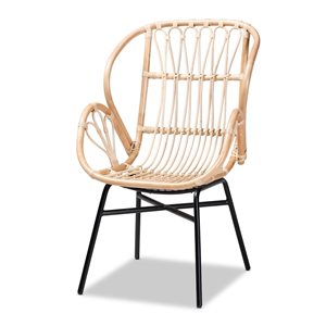 Baxton Studio Caelia Contemporary Side Chair with Metal Frame