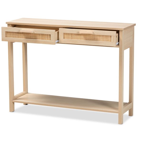 Baxton Studio Sebille Light Brown Mid-Century Console Table