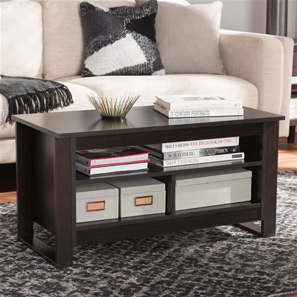 Baxton Studio Nerissa Wenge Brown Wood Coffee Table 8281 LWC RONA