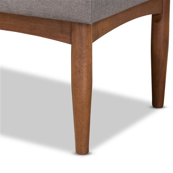 Baxton Studio Sanford Grey and Walnut Brown Rectangular Dining Bench