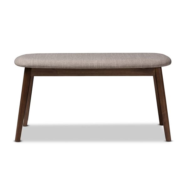 Baxton Studio Easton Light Grey and Walnut Rectangular Dining Bench