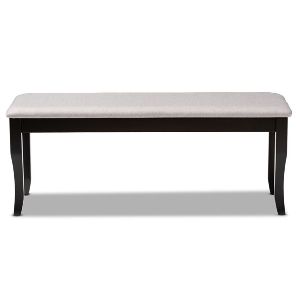 Baxton Studio Cornelie Grey and Dark Brown Rectangular Dining Bench