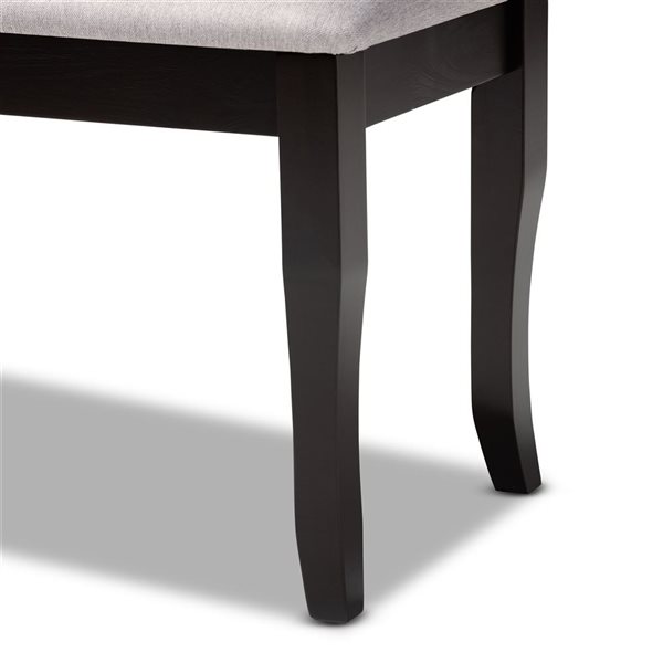 Baxton Studio Cornelie Grey and Dark Brown Rectangular Dining Bench