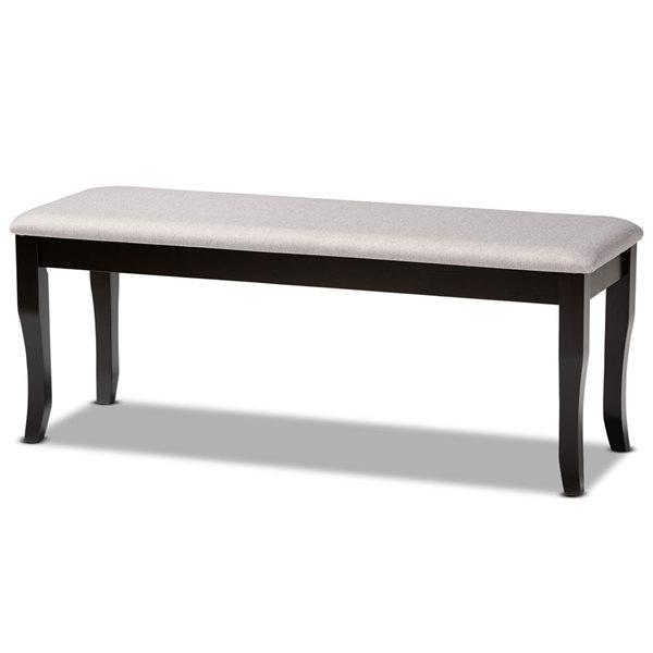 Baxton Studio Cornelie Grey and Dark Brown Rectangular Dining Bench