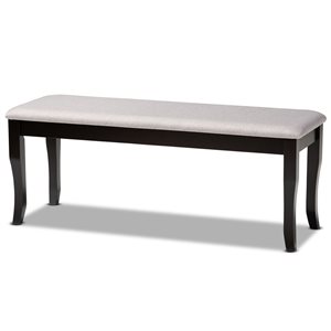 Baxton Studio Cornelie Grey and Dark Brown Rectangular Dining Bench