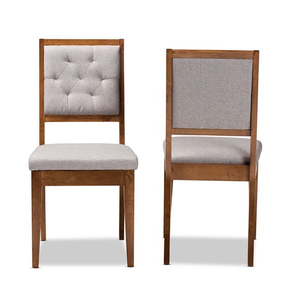 Baxton Studio Gideon Contemporary Polyester Upholstered Side Chair with Wood Frame - Set of 2