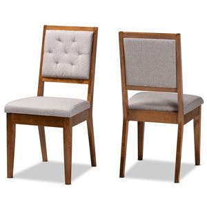 Baxton Studio Gideon Contemporary Polyester Upholstered Side Chair with Wood Frame - Set of 2