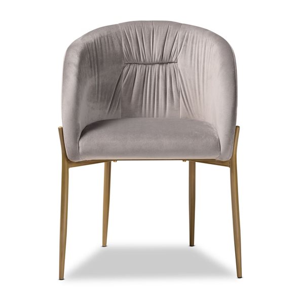 Baxton Studio Ballard Grey Contemporary Polyester Upholstered Side Chair with Wood Frame