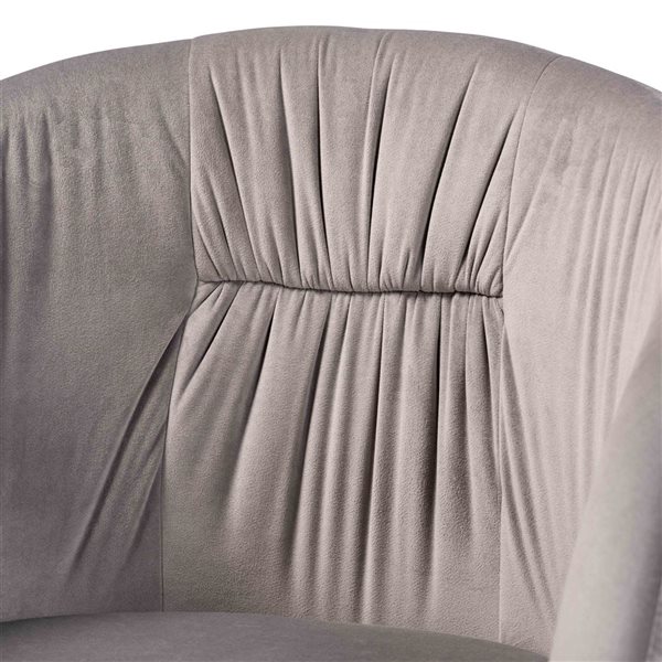 Baxton Studio Ballard Grey Contemporary Polyester Upholstered Side Chair with Wood Frame