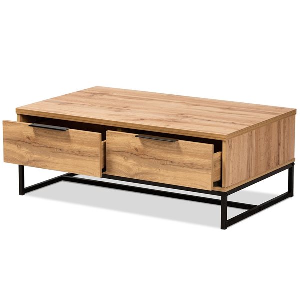 Baxton Studio Franklin Oak Brown Wood Coffee Table