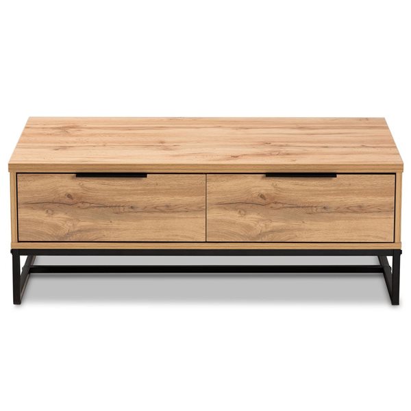 Baxton Studio Franklin Oak Brown Wood Coffee Table