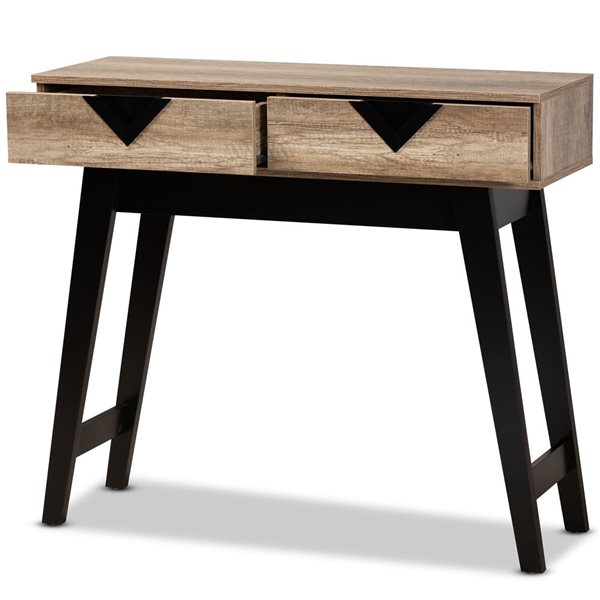 Baxton Studio Wales Natural Brown Modern 2-Drawer Console Table