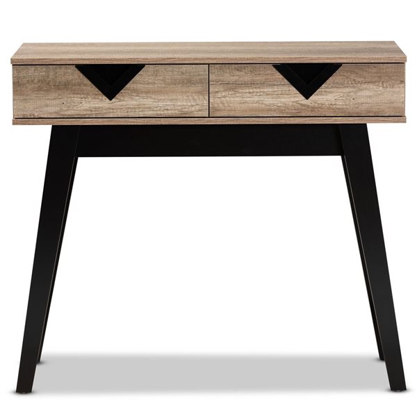 Baxton Studio Wales Natural Brown Modern 2-Drawer Console Table