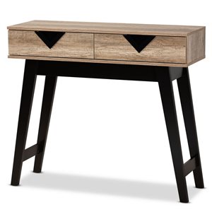 Baxton Studio Wales Natural Brown Modern 2-Drawer Console Table