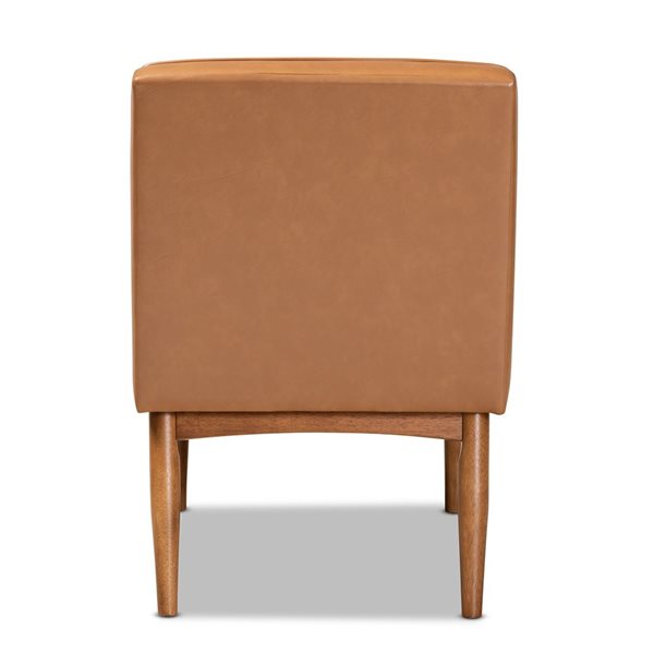 Baxton Studio Sanford Traditional Faux Leather Upholstered Side Chair with Wood Frame