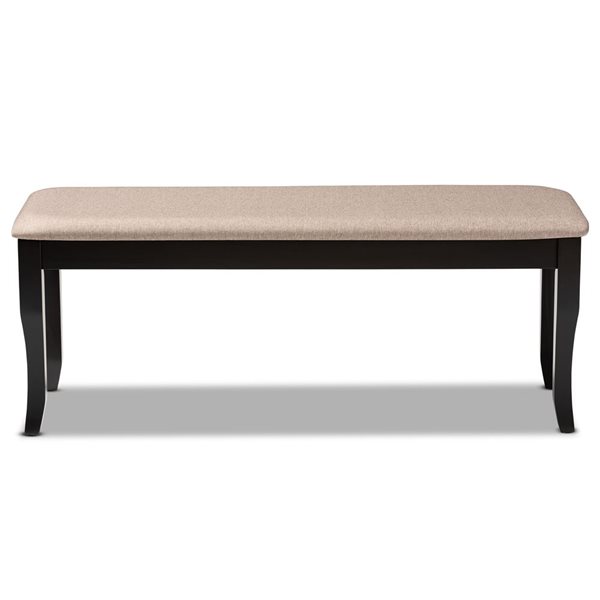 Baxton Studio Cornelie Sand and Dark Brown Rectangular Dining Bench