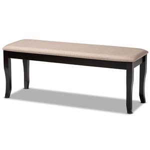 Baxton Studio Cornelie Sand and Dark Brown Rectangular Dining Bench