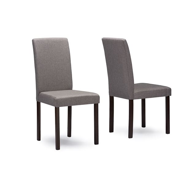 Baxton Studio Andrew Contemporary Polyester Upholstered Side Chair with Wood Frame - Set of 4