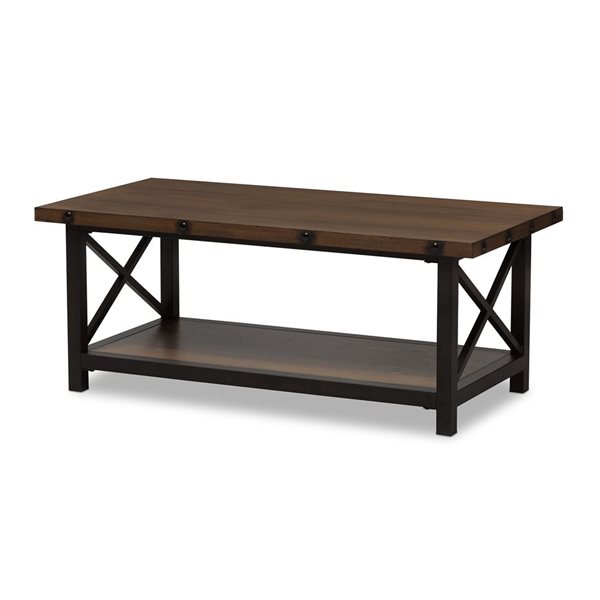 Baxton Studio Herzen Walnut Brown Wood Coffee Table 7195 LWC RONA