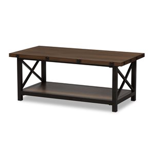 Baxton Studio Herzen Walnut Brown Wood Coffee Table