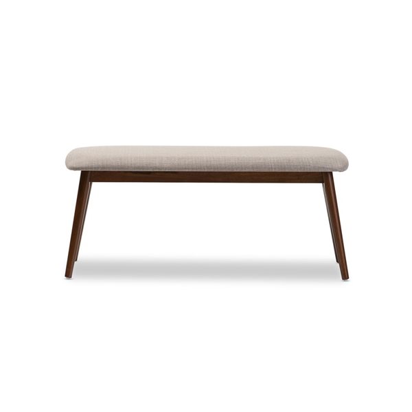 Baxton Studio Flora Light Grey and Oak Brown Rectangular Dining Bench