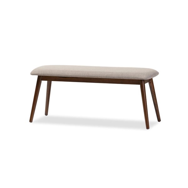 Baxton Studio Flora Light Grey and Oak Brown Rectangular Dining Bench