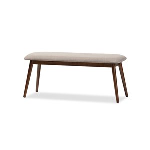 Baxton Studio Flora Light Grey and Oak Brown Rectangular Dining Bench