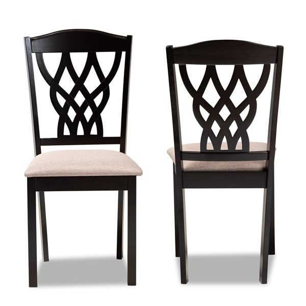 Baxton Studio Delilah Contemporary Polyester Upholstered Side Chair with Wood Frame - Set of 2