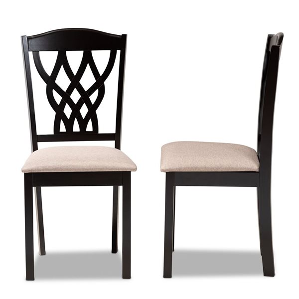 Baxton Studio Delilah Contemporary Polyester Upholstered Side Chair with Wood Frame - Set of 2