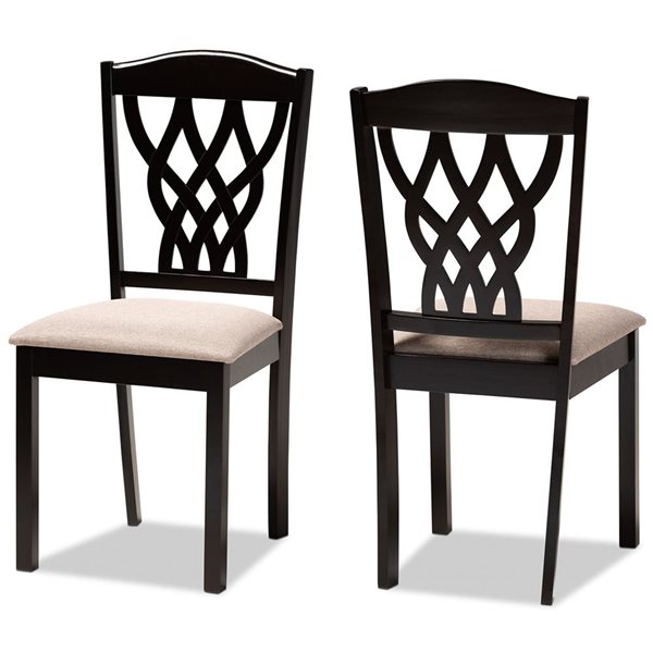 Baxton Studio Delilah Contemporary Polyester Upholstered Side Chair with Wood Frame - Set of 2