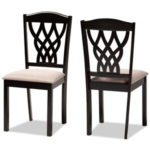 Baxton Studio Delilah Contemporary Polyester Upholstered Side Chair with Wood Frame - Set of 2