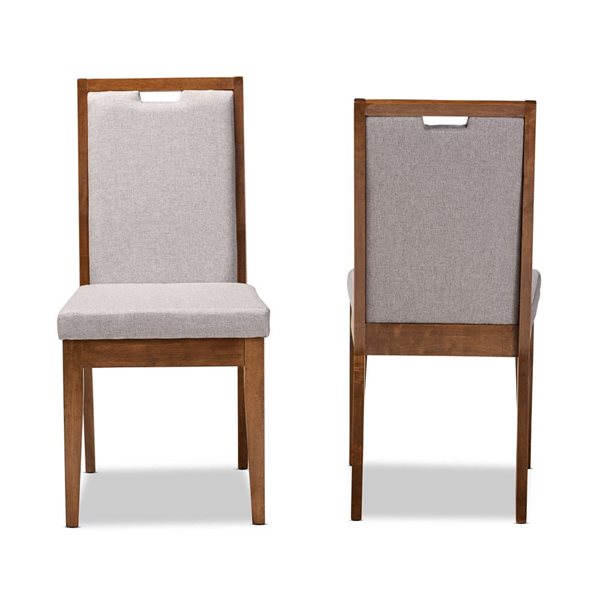 Baxton Studio Octavia Contemporary Polyester Upholstered Side Chair with Wood Frame - Set of 2